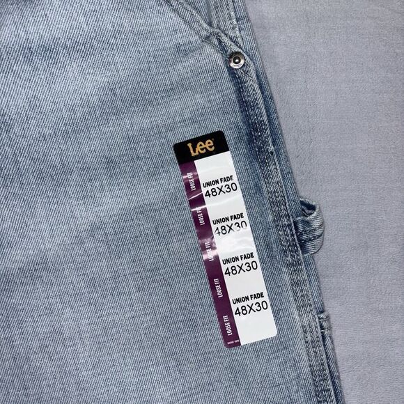 Lee Carpenter Loose Fit Workwear Union Fade Blue Denim Jeans Men’s 48x30 NWT - Picture 3 of 11